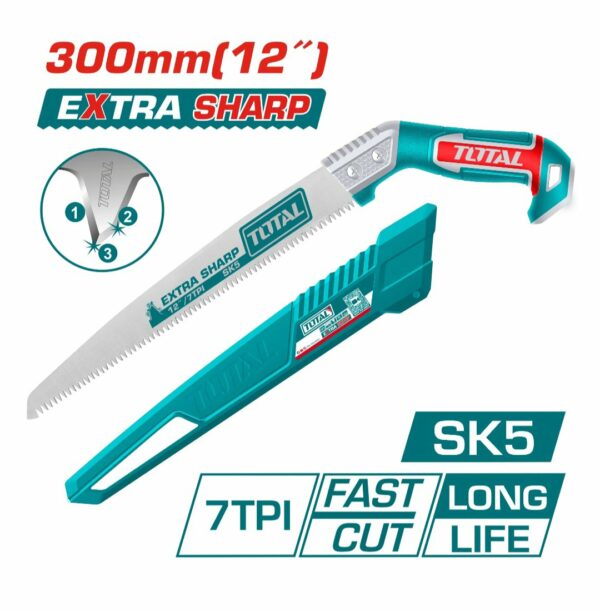 Total 12″ SK5 Pruning Saw with Triple Teeth & Protective PP Shell- THPS3008
