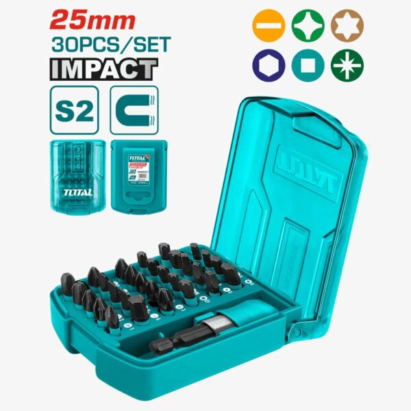 Total 30 PCS 25mm Impact Screwdriver Bits Set – TACSD18306