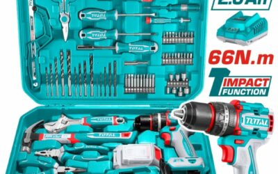 TOTAL 20V Cordless Impact Drill Kit with Battery, Charger & 165-Piece Accessory Set-THKTHP11652