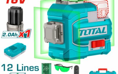 Total 3D Laser Level – 16V, Green Beam, Full Accessories- TLL301201