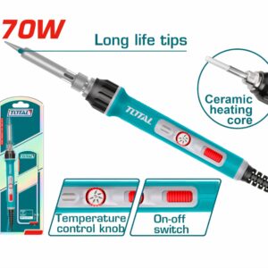 TOTAL 70W Adjustable Temperature Electric Soldering Iron – TET01606